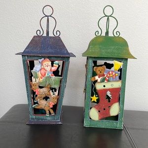 🕯️ Pair of Vintage Metal Lanterns.